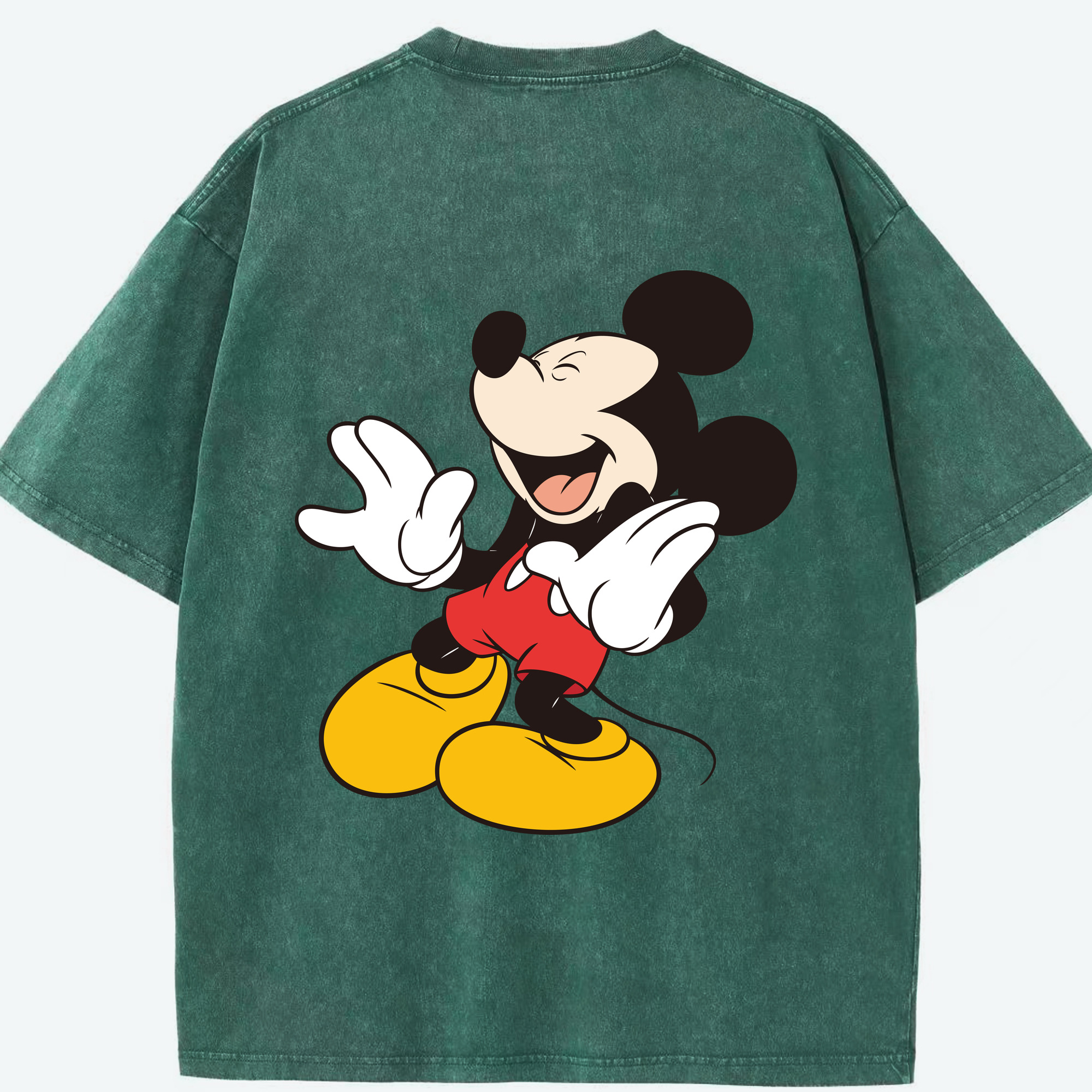 （画像用） ミッキーマウス Mickey Mouse 綿100% ヴィンテージ風 半袖Tシャツ（背面プリント）